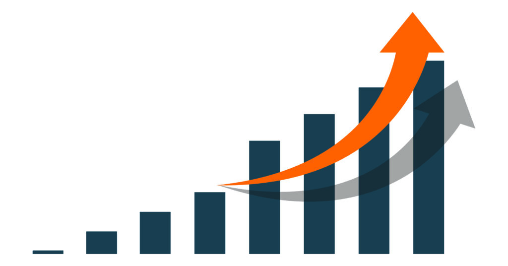 bar graph with arrow