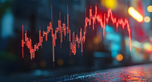 Image of stock market chart going up and down.